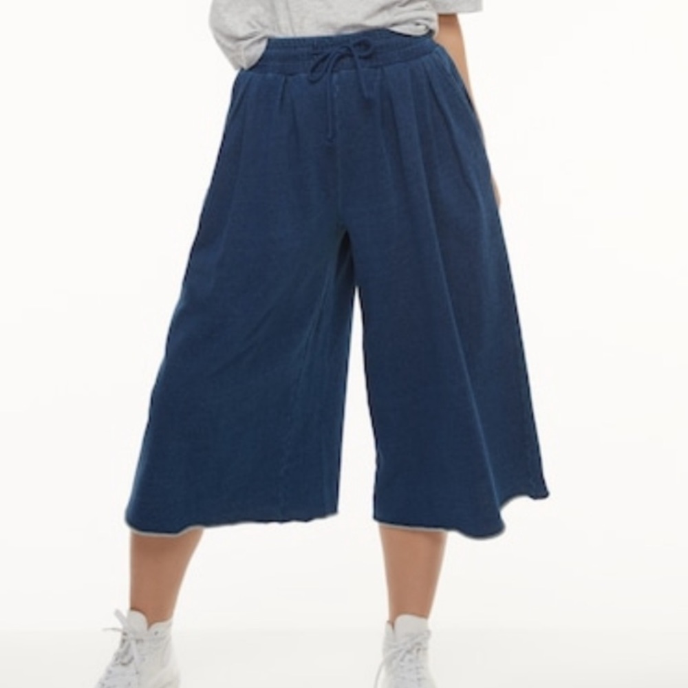 NWOT K/LAB Blue Wide Leg Culotte Sweatpants XS